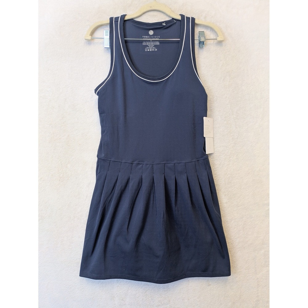 Yogalicious Women's Size S Nudetech Set & Swing Tennis Dress Naval Academy